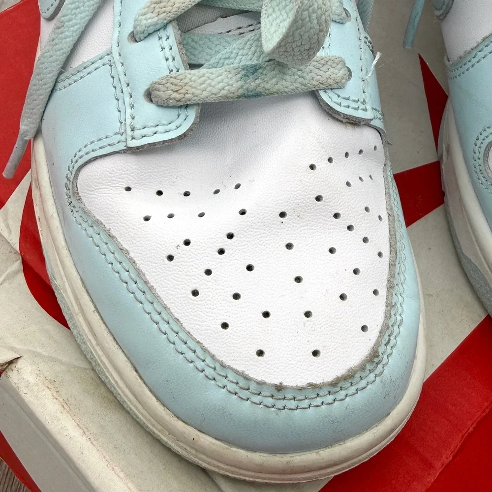Nike Dunk Low Retro White Glacier Blue Mens 6.5 Womens 8 Sneakers DV0833-104